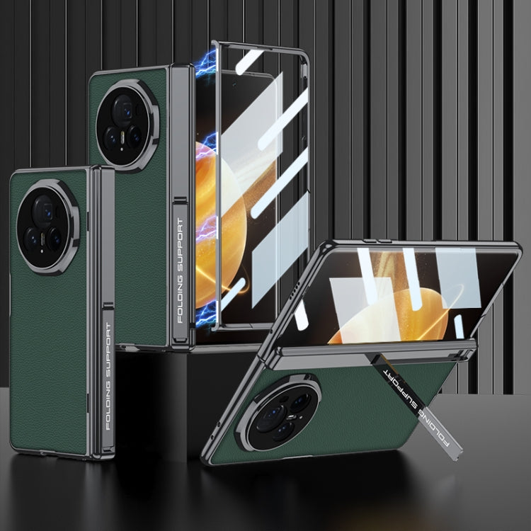 For Honor Magic V3 GKK Integrated Magnetic Fold Hinge Leather Shockproof Phone Case(Green) by GKK