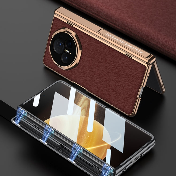 For Honor Magic V3 GKK Integrated Magnetic Fold Hinge Leather Shockproof Phone Case(Green) by GKK