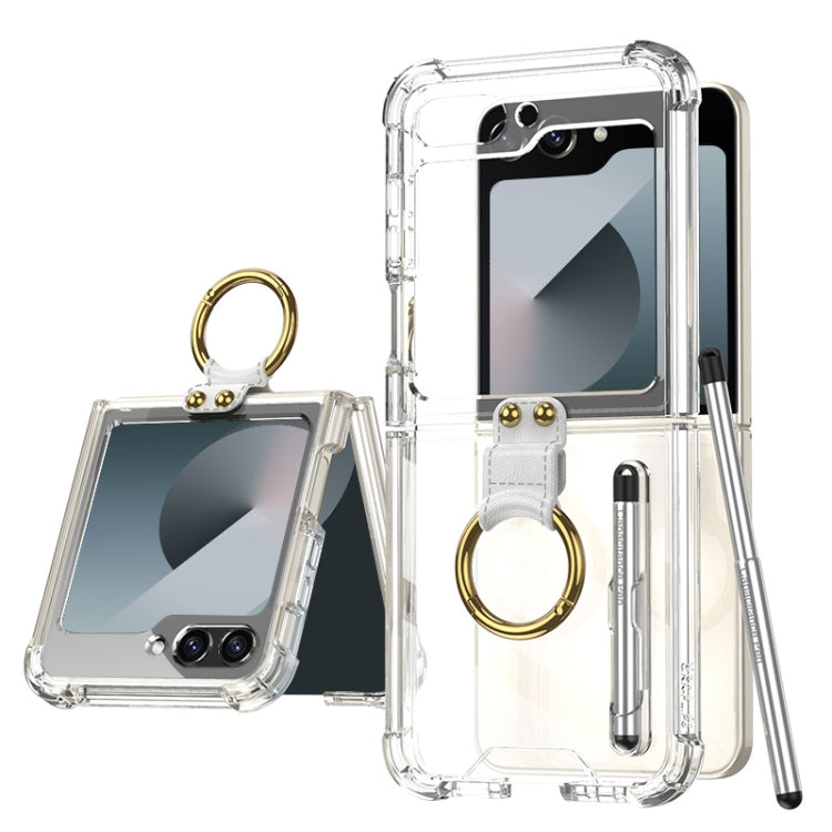 For Samsung Galaxy Z Flip6 / Flip7 FE GKK Airbag Protective Phone Case with Ring & Pen(Transparent) by GKK