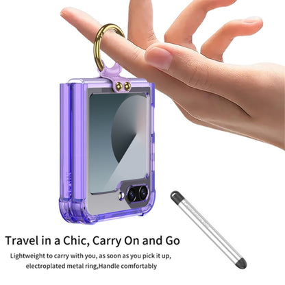 For Samsung Galaxy Z Flip6 / Flip7 FE GKK Airbag Protective Phone Case with Ring & Pen(Transparent) by GKK
