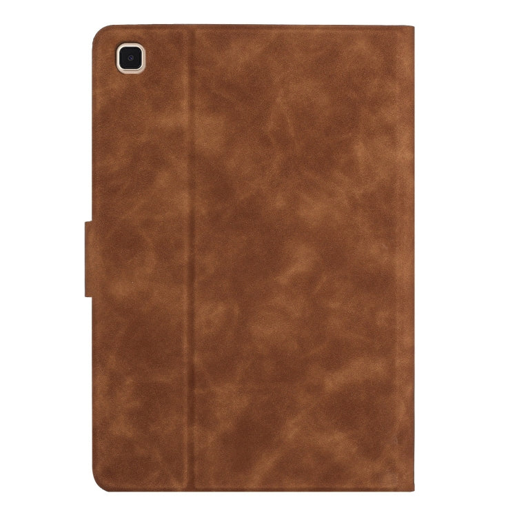 For Samsung Galaxy Tab A7 Lite Embossed Couple Cat Smart Tablet Leather Case(Brown) by bashfashion