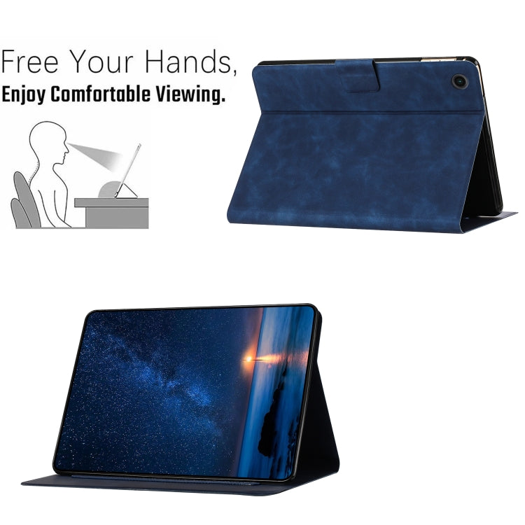 For Samsung Galaxy Tab A11+ / A9+ Embossed Couple Cat Smart Tablet Leather Case(Blue) by bashfashion