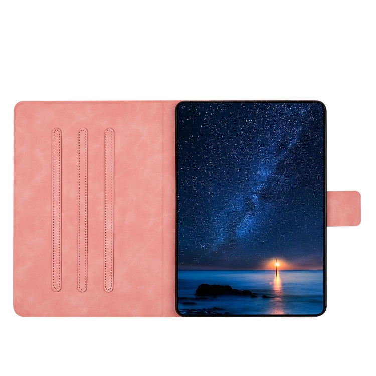 For Samsung Galaxy Tab S6 Lite Embossed Couple Cat Smart Tablet Leather Case(Pink) by bashfashion