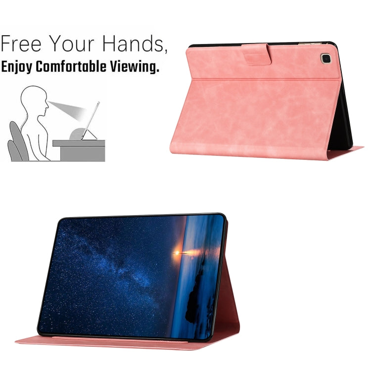 For Samsung Galaxy Tab S6 Lite Embossed Couple Cat Smart Tablet Leather Case(Pink) by bashfashion