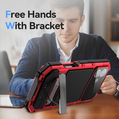 For iPhone 16 Plus R-JUST Life Waterproof Dustproof Shockproof Holder Phone Case(Red) by R-JUST