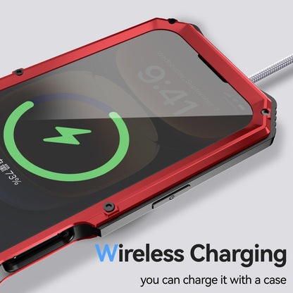 For iPhone 16 Plus R-JUST Life Waterproof Dustproof Shockproof Holder Phone Case(Red) by R-JUST