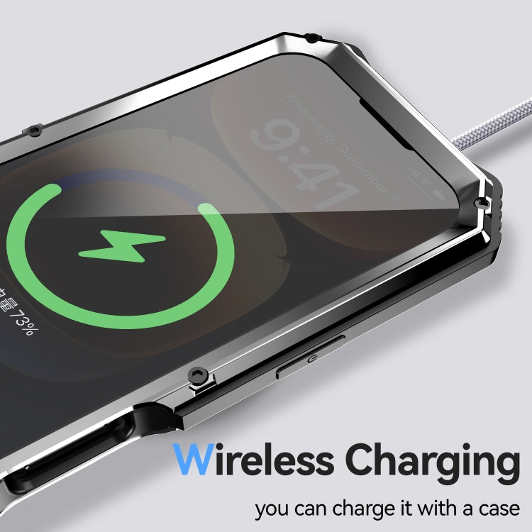 For iPhone 16 Plus R-JUST Life Waterproof Dustproof Shockproof Holder Phone Case(Silver) by R-JUST