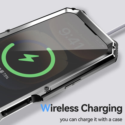 For iPhone 16 Plus R-JUST Life Waterproof Dustproof Shockproof Holder Phone Case(Silver) by R-JUST