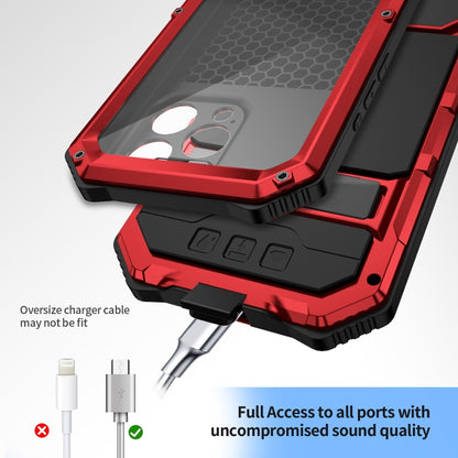 For iPhone 15 Pro Max R-JUST Life Waterproof Dustproof Shockproof Holder Phone Case(Red) by R-JUST
