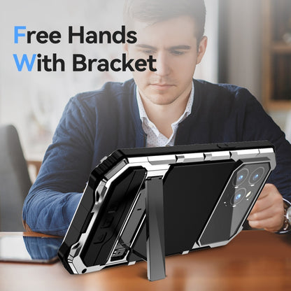 For iPhone 15 Pro Max R-JUST Life Waterproof Dustproof Shockproof Holder Phone Case(Silver) by R-JUST