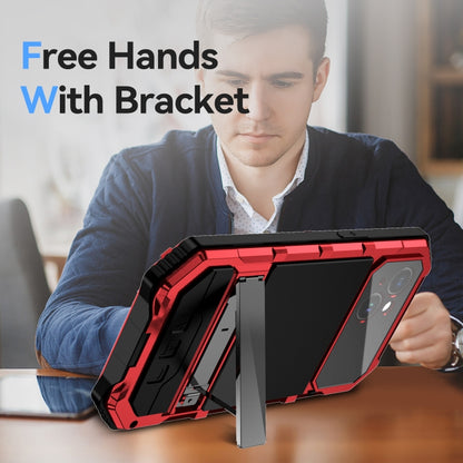 For iPhone 15 Plus R-JUST Life Waterproof Dustproof Shockproof Holder Phone Case(Red) by R-JUST