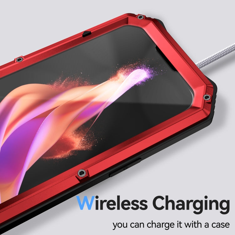 For iPhone 15 Plus R-JUST Life Waterproof Dustproof Shockproof Holder Phone Case(Red) by R-JUST