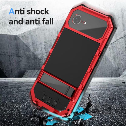 For iPhone 16e R-JUST Life Waterproof Dustproof Shockproof Holder Phone Case(Red) by R-JUST