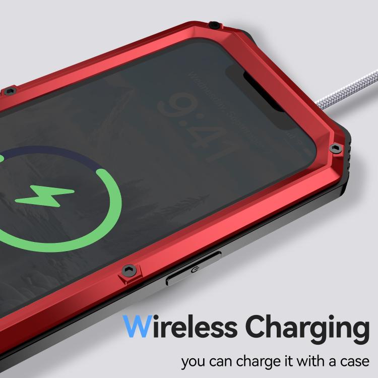 For iPhone 16e R-JUST Life Waterproof Dustproof Shockproof Holder Phone Case(Red) by R-JUST