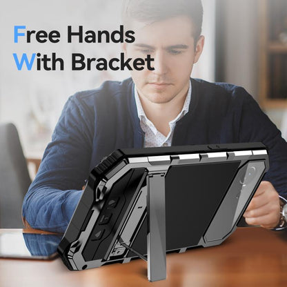 For iPhone 16e R-JUST Life Waterproof Dustproof Shockproof Holder Phone Case(Silver) by R-JUST