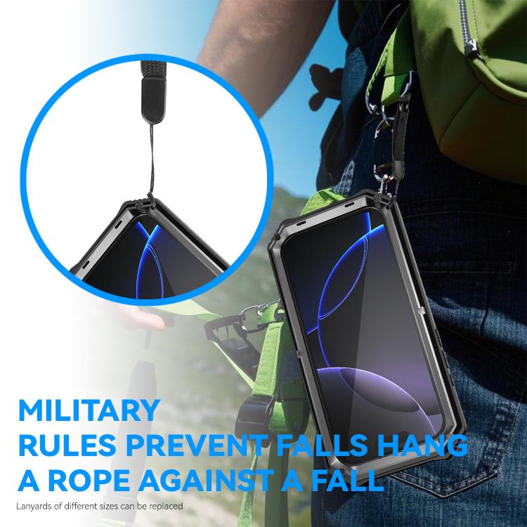 For iPhone 17 Pro Max R-JUST Life Waterproof Dustproof Shockproof Holder Phone Case(Black) by R-JUST