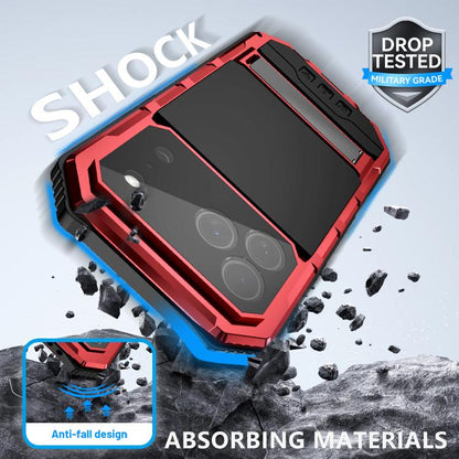 For iPhone 17 Pro Max R-JUST Life Waterproof Dustproof Shockproof Holder Phone Case(Red) by R-JUST