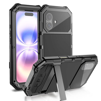 For iPhone 17 R-JUST Life Waterproof Dustproof Shockproof Holder Phone Case(Black) by R-JUST