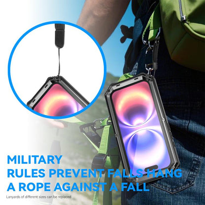 For iPhone 17 R-JUST Life Waterproof Dustproof Shockproof Holder Phone Case(Black) by R-JUST