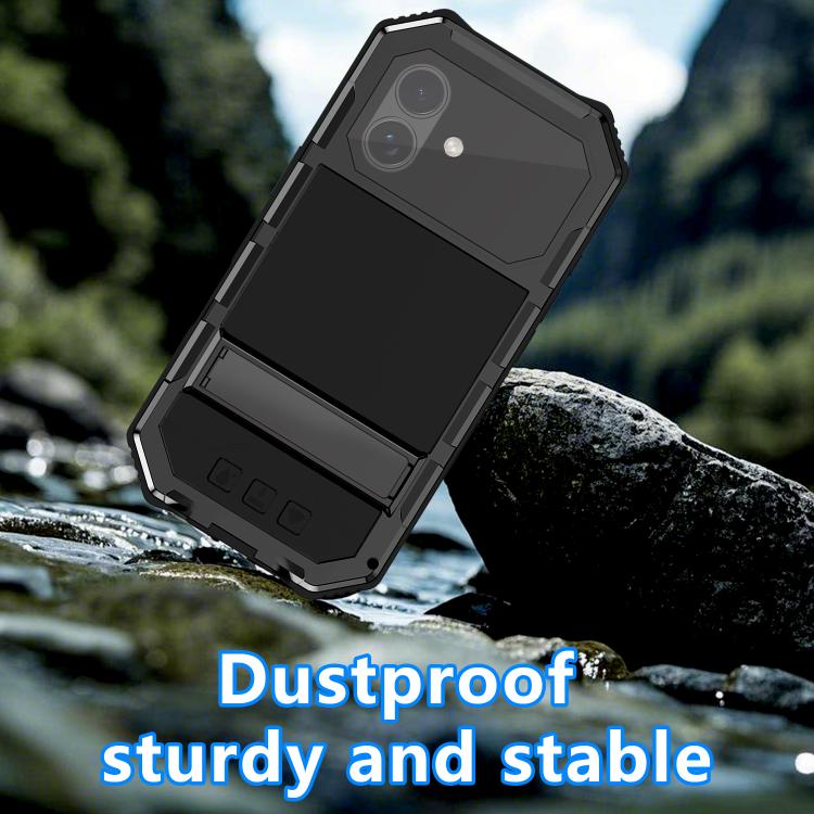 For iPhone 17 R-JUST Life Waterproof Dustproof Shockproof Holder Phone Case(Black) by R-JUST