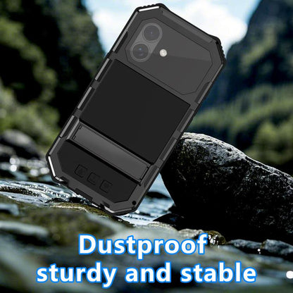 For iPhone 17 R-JUST Life Waterproof Dustproof Shockproof Holder Phone Case(Black) by R-JUST