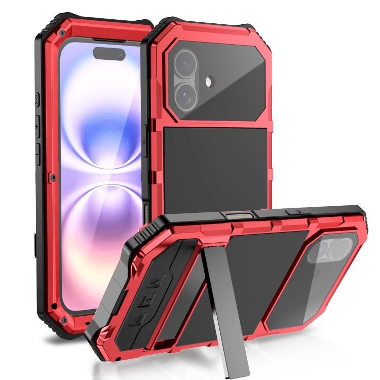 For iPhone 17 R-JUST Life Waterproof Dustproof Shockproof Holder Phone Case(Red) by R-JUST