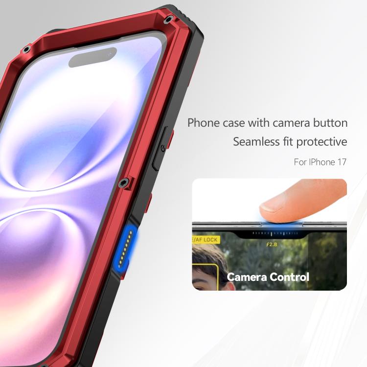 For iPhone 17 R-JUST Life Waterproof Dustproof Shockproof Holder Phone Case(Red) by R-JUST