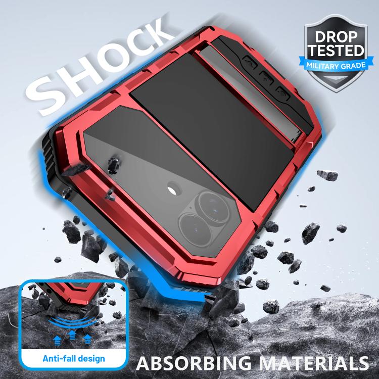 For iPhone 17 R-JUST Life Waterproof Dustproof Shockproof Holder Phone Case(Red) by R-JUST