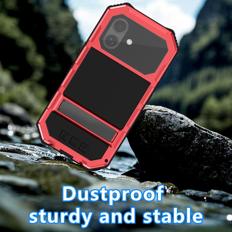 For iPhone 17 R-JUST Life Waterproof Dustproof Shockproof Holder Phone Case(Red) by R-JUST