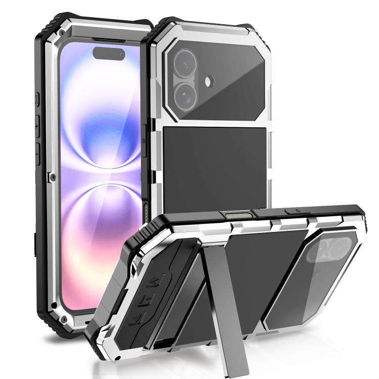 For iPhone 17 R-JUST Life Waterproof Dustproof Shockproof Holder Phone Case(Silver) by R-JUST