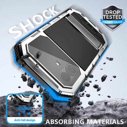 For iPhone 17 R-JUST Life Waterproof Dustproof Shockproof Holder Phone Case(Silver) by R-JUST
