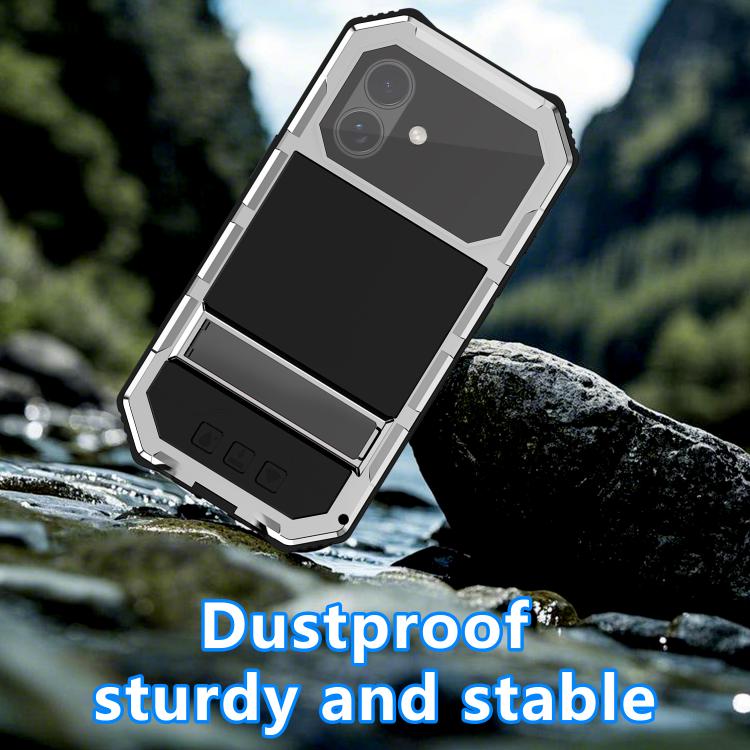 For iPhone 17 R-JUST Life Waterproof Dustproof Shockproof Holder Phone Case(Silver) by R-JUST