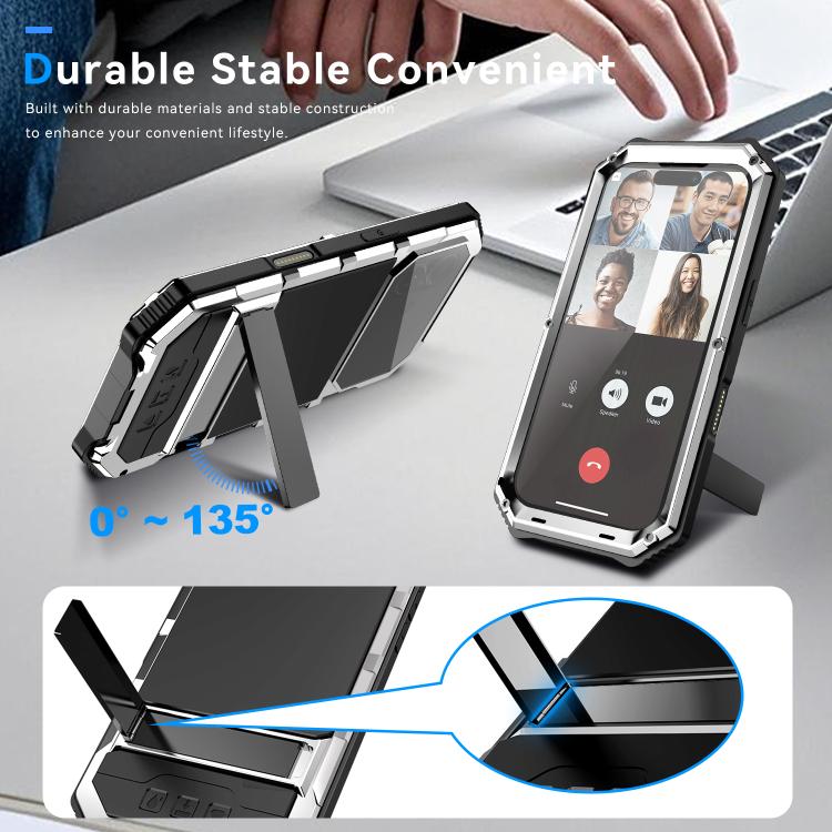 For iPhone 17 R-JUST Life Waterproof Dustproof Shockproof Holder Phone Case(Silver) by R-JUST