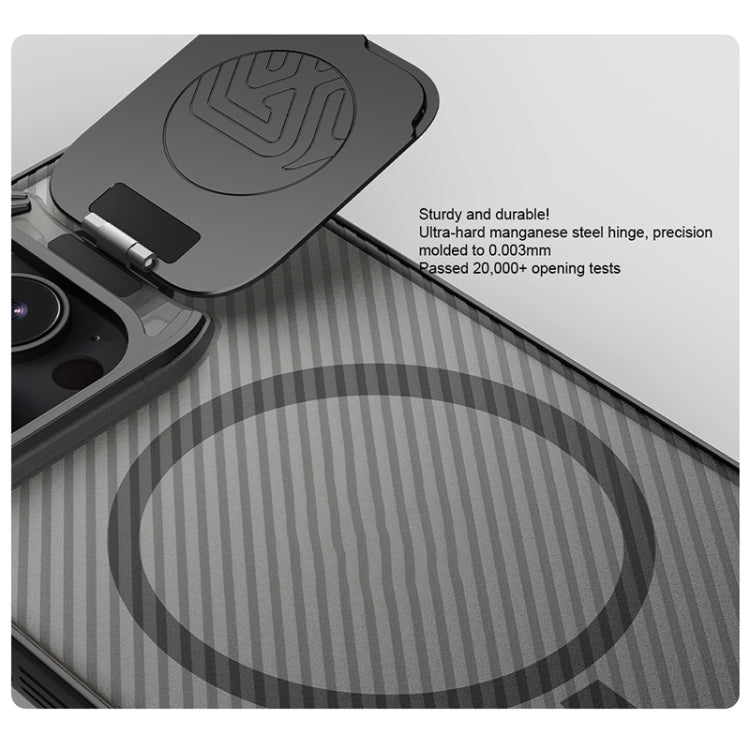 For iPhone 16 Pro Max NILLKIN CamShield Prop MagSafe Magnetic Translucent PC Phone Case(Black) by NILLKIN