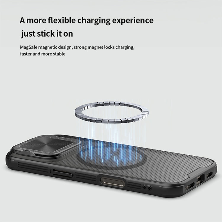 For iPhone 16 Pro Max NILLKIN CamShield Prop MagSafe Magnetic Translucent PC Phone Case(Black) by NILLKIN