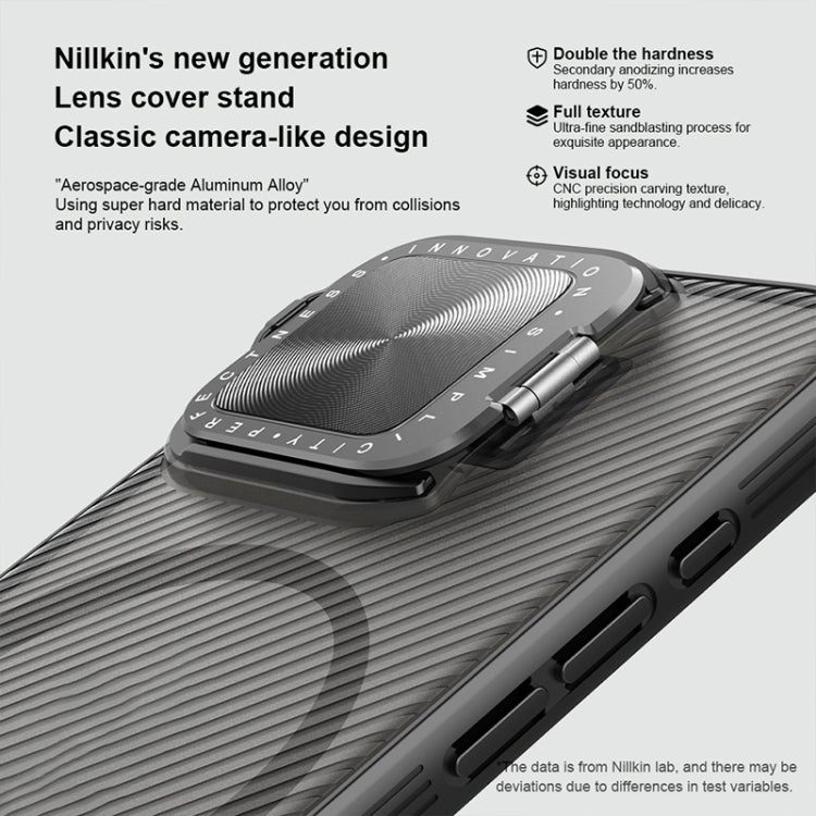 For iPhone 16 Pro NILLKIN CamShield Prop MagSafe Magnetic Translucent PC Phone Case(Black) by NILLKIN