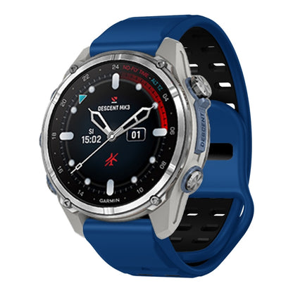 For Garmin 26mm Two Color Rivets Buckle Quick Release Silicone Watch Band(Blue Black) by bashfashion