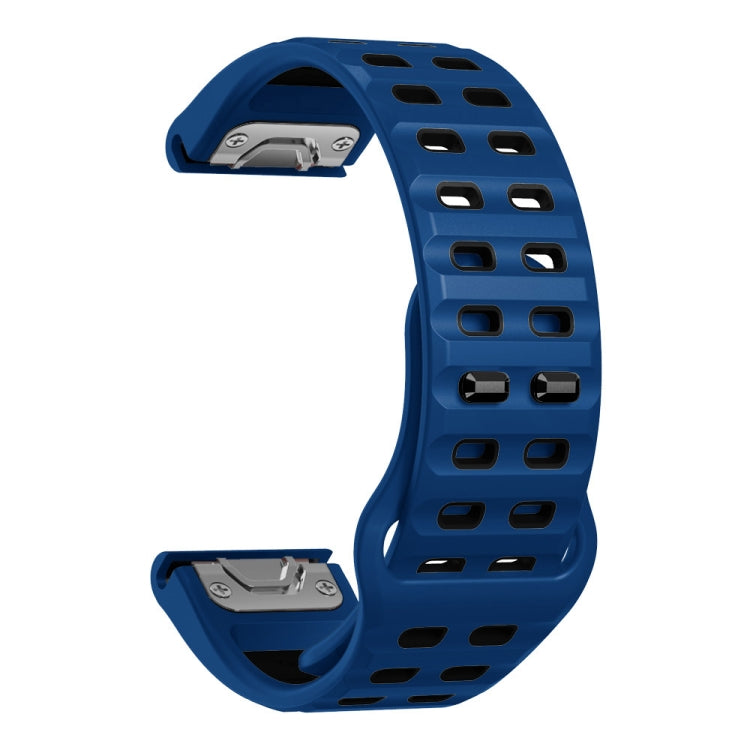 For Garmin 26mm Two Color Rivets Buckle Quick Release Silicone Watch Band(Blue Black) by bashfashion