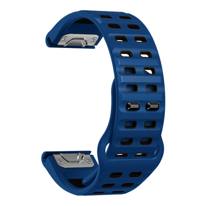 For Garmin 26mm Two Color Rivets Buckle Quick Release Silicone Watch Band(Blue Black) by bashfashion
