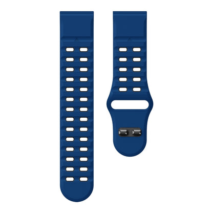 For Garmin 26mm Two Color Rivets Buckle Quick Release Silicone Watch Band(Blue Black) by bashfashion
