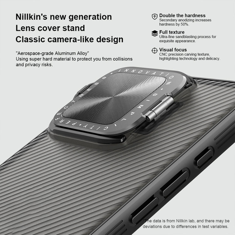 For iPhone 16 Pro Max NILLKIN CamShield Prop Translucent PC Phone Case(Black) by NILLKIN