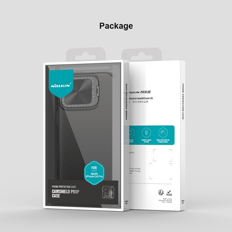 For iPhone 16 Pro NILLKIN CamShield Prop Translucent PC Phone Case(Black) by NILLKIN