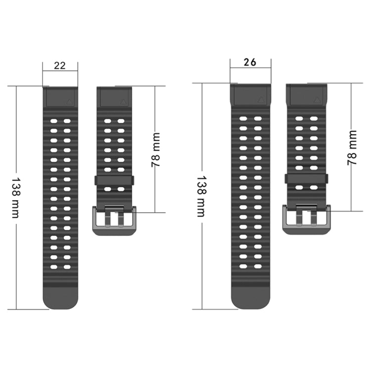 For Garmin 26mm Ocean Quick Release Silicone Watch Band(Black) by bashfashion