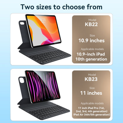 For iPad 10th Gen 10.9 2022 Yesido Dual-sided Clip Magnetic Keyboard Leather Case(Black) by Yesido