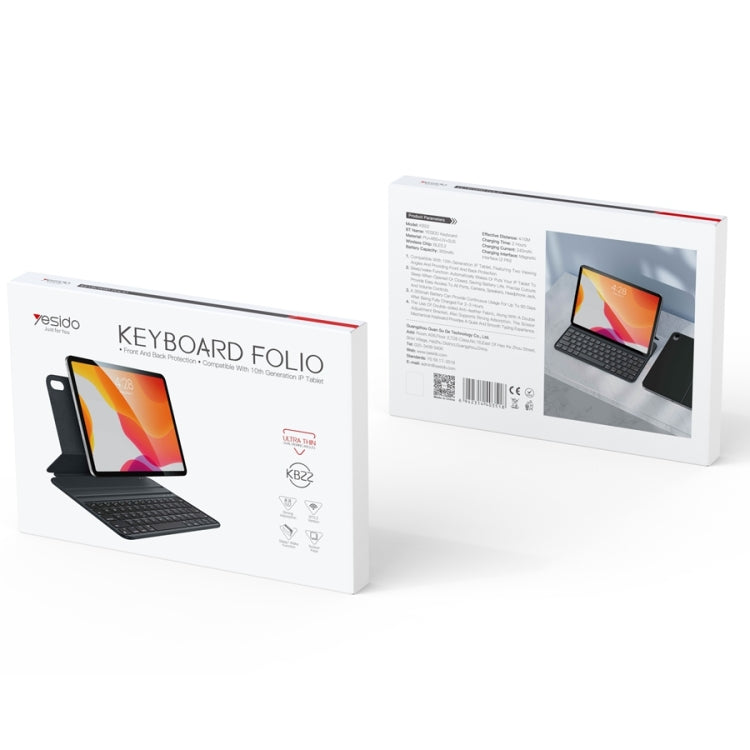 For iPad 10th Gen 10.9 2022 Yesido Dual-sided Clip Magnetic Keyboard Leather Case(Black) by Yesido