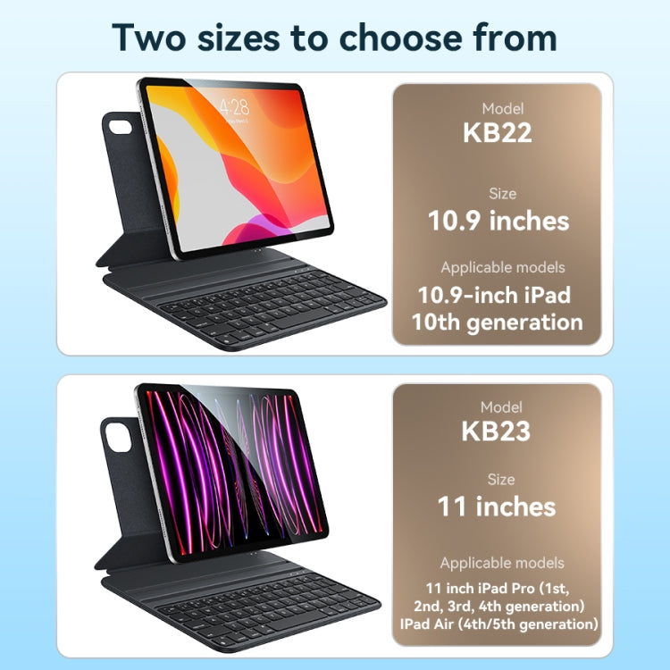 For iPad Pro 11 2022 / Air 10.9 2022 Yesido Dual-sided Clip Magnetic Keyboard Leather Case(Black) by Yesido