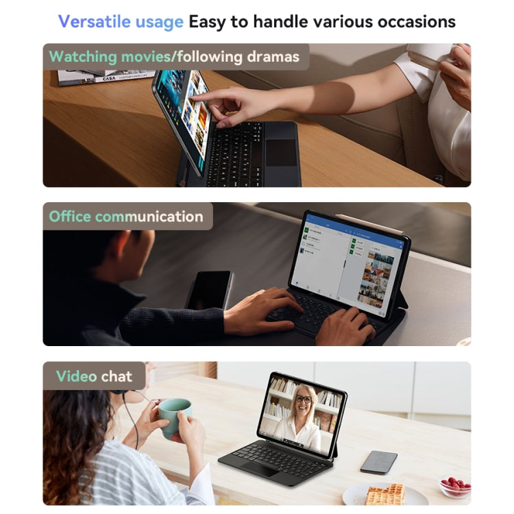 For iPad Pro 11 2022 / Air 10.9 2022 Yesido Dual-sided Clip Magnetic Keyboard Leather Case(Black) by Yesido