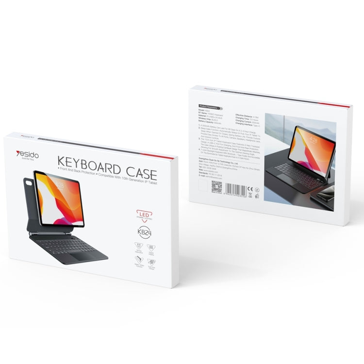 For iPad 10th Gen 10.9 2022 Yesido Dual-sided Clip Digital Display Magnetic Keyboard Leather Case(Black) by Yesido