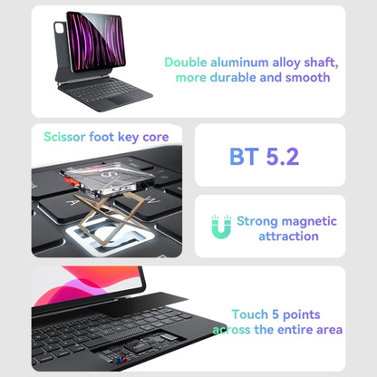 For iPad 10th Gen 10.9 2022 Yesido Dual-sided Clip Digital Display Magnetic Keyboard Leather Case(Black) by Yesido