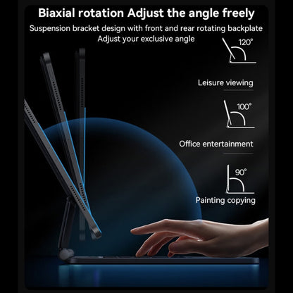 For iPad 10th Gen 10.9 2022 Yesido Dual-sided Clip Digital Display Magnetic Keyboard Leather Case(Black) by Yesido